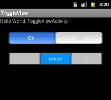 Рис 1. Пользовательский переключатель (Toggle) в Android